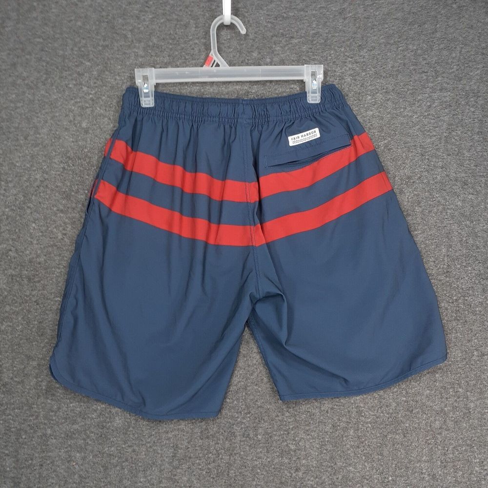 Fair Harbor Lined shorts Mens L Blue red‎ white drawstring polyester spandex - Picture 7 of 10
